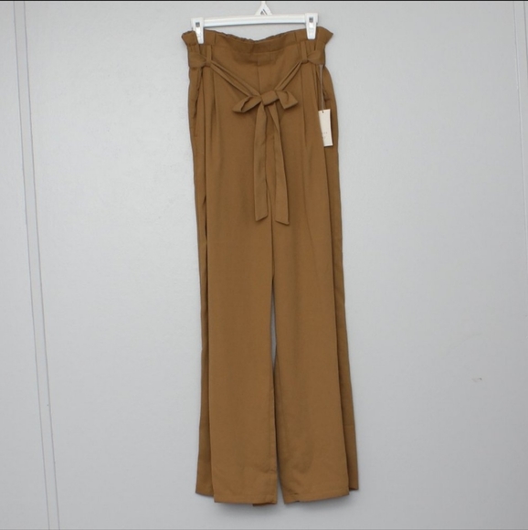 a new day Pants - NWOT🔥High Waisted Brown Paper Bag Pants